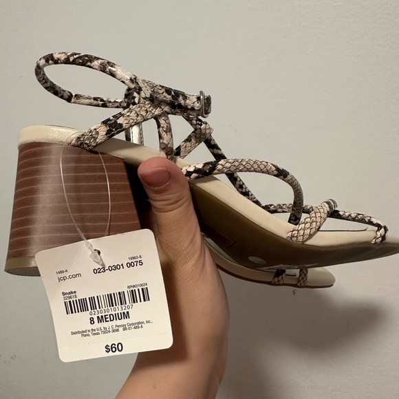 Worthington| Snake Print Block Heel Sandals - Picture 3 of 5